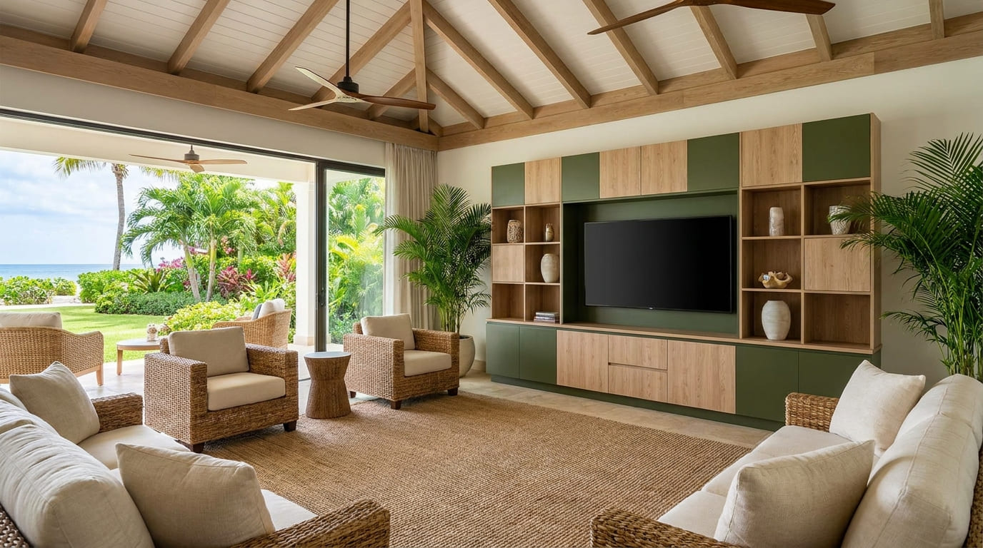2026 Bali villa interior design trends showing modern tropical living room by Bali Interio